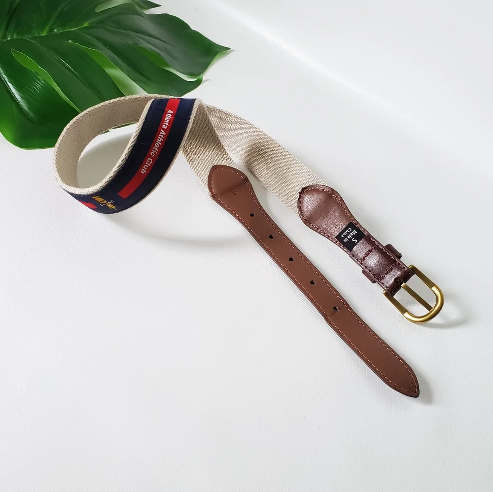 Boys Leather & Canvas webbing like new belt Sz Small